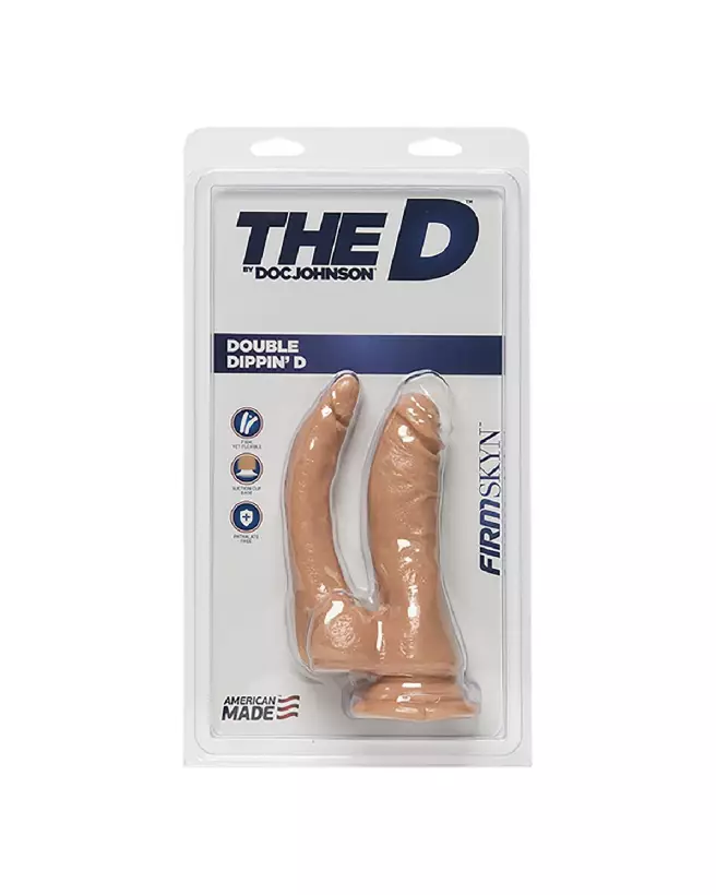 Double D Realistic FIRMSKYN Dildo de Doc Johnson pour double plaisir vaginal et anal-2