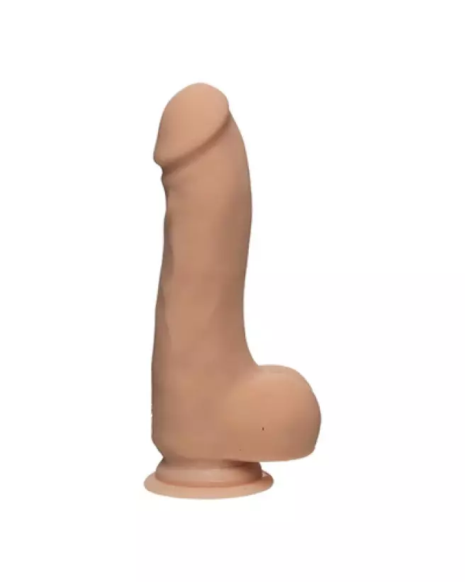 Image du dildo réaliste Master D FIRMSKYN de Doc Johnson avec testicules, 18 cm-1
