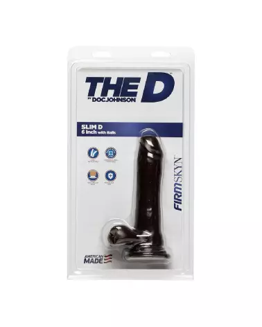 Dildo réaliste Slim D FIRMSKYN de Doc Johnson avec testicules-2