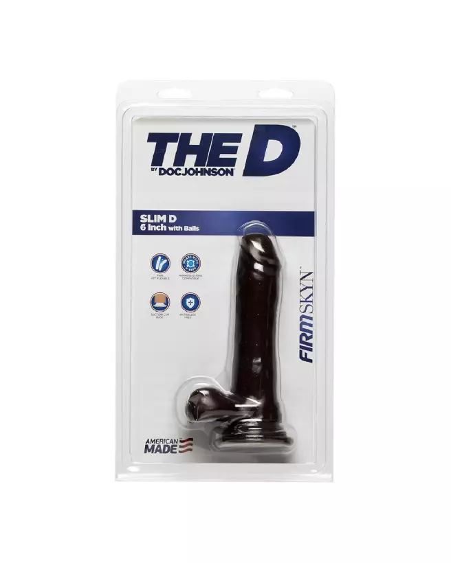 Dildo réaliste Slim D FIRMSKYN de Doc Johnson avec testicules-3
