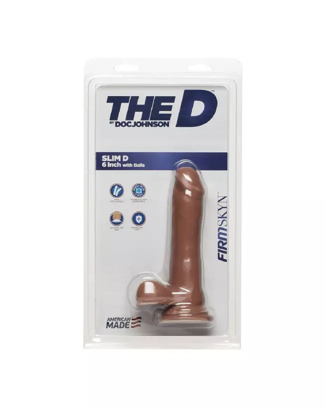 Image du dildo réaliste Slim D FIRMSKYN de Doc Johnson avec testicules-2