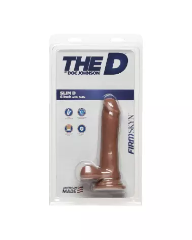 Image du dildo réaliste Slim D FIRMSKYN de Doc Johnson avec testicules-2