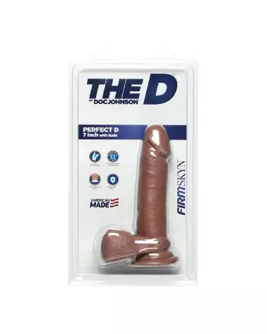 Perfect D FIRMSKYN Dildo réalistes de Doc Johnson avec testicules 7 pouces 18 cm-2