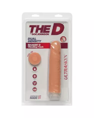 Doc Johnson Shakin D Vibrating Realistic ULTRASKYN Dildo 7 Inch-2