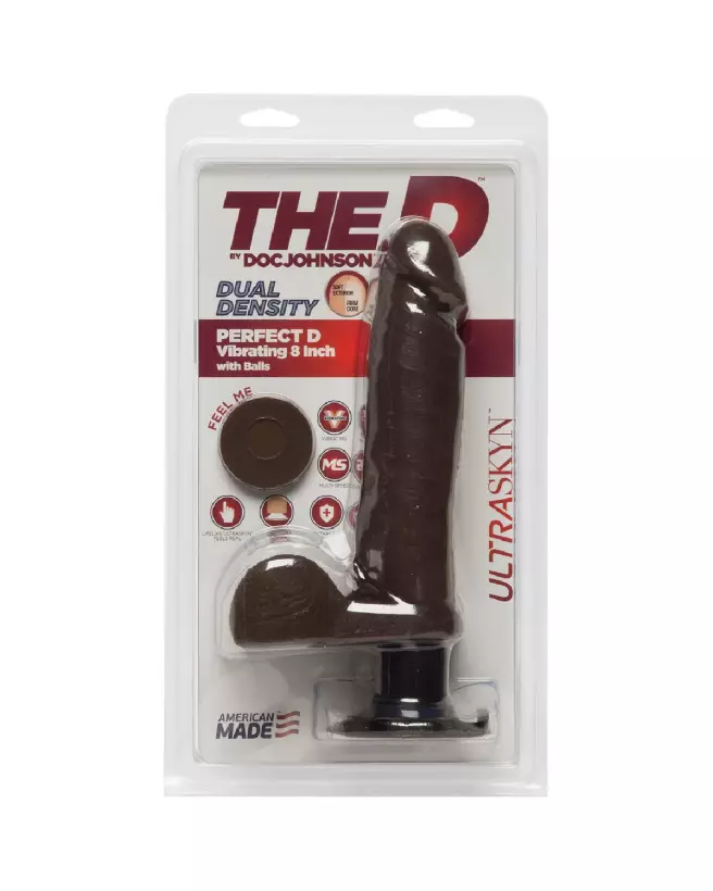 Dildo réaliste ULTRASKYN Perfect D vibrant avec testicules de Doc Johnson-3