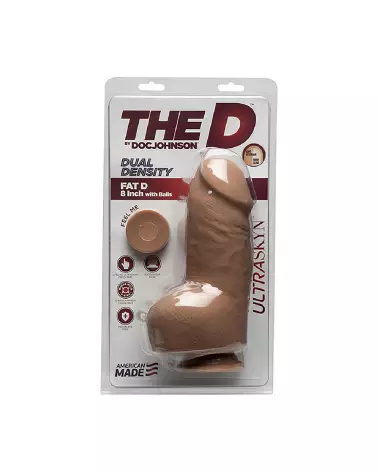 Image du dildo réaliste Fat D de Doc Johnson avec ULTRASKYN et testicules, 20 cm-2