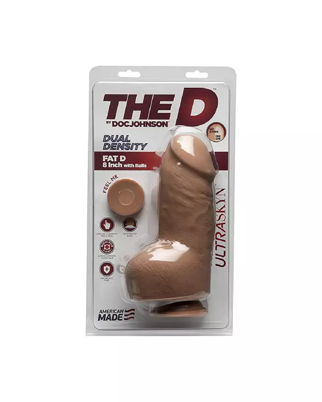 Image du dildo réaliste Fat D de Doc Johnson avec ULTRASKYN et testicules, 20 cm-3