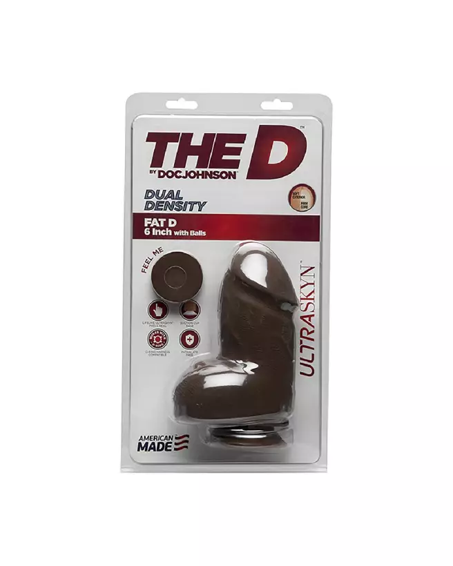 Image du Dildo Fat D ULTRASKYN de Doc Johnson avec testicules, sextoy réaliste 15 cm-3