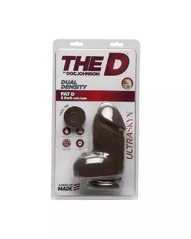 Image du Dildo Fat D ULTRASKYN de Doc Johnson avec testicules, sextoy réaliste 15 cm-3