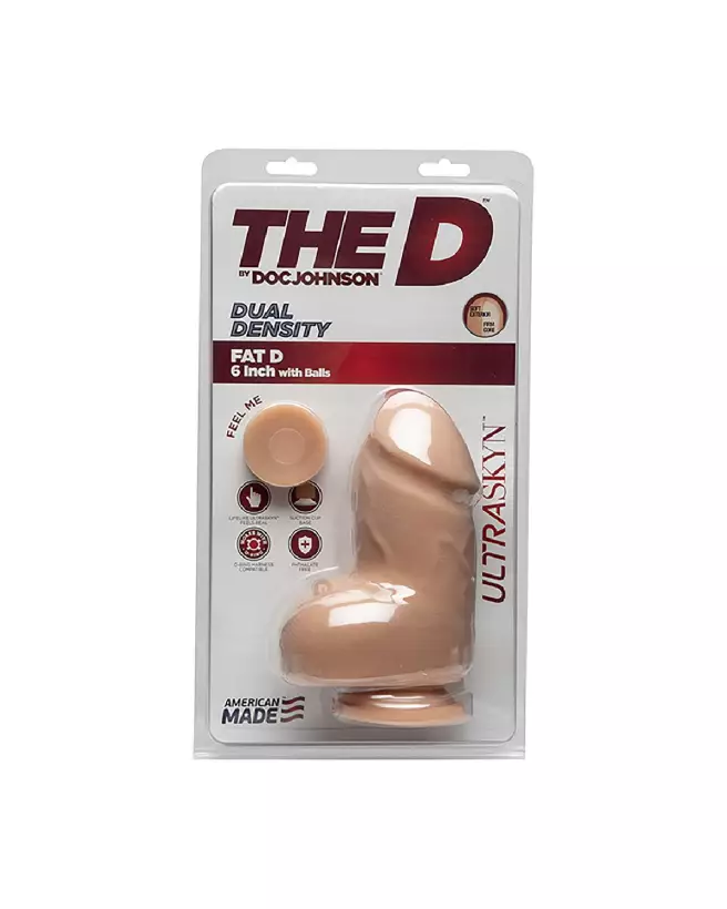 Dildo réaliste Fat D ULTRASKYN avec testicules de Doc Johnson, 15 cm-2
