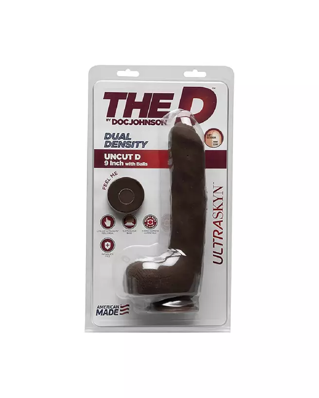 Dildo réaliste ULTRASKYN Uncut D avec testicules de Doc Johnson-2