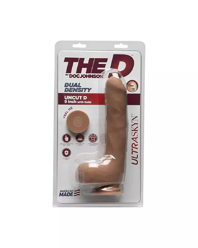 Dildo réaliste Uncut D ULTRASKYN avec testicules par Doc Johnson - 22 cm-3