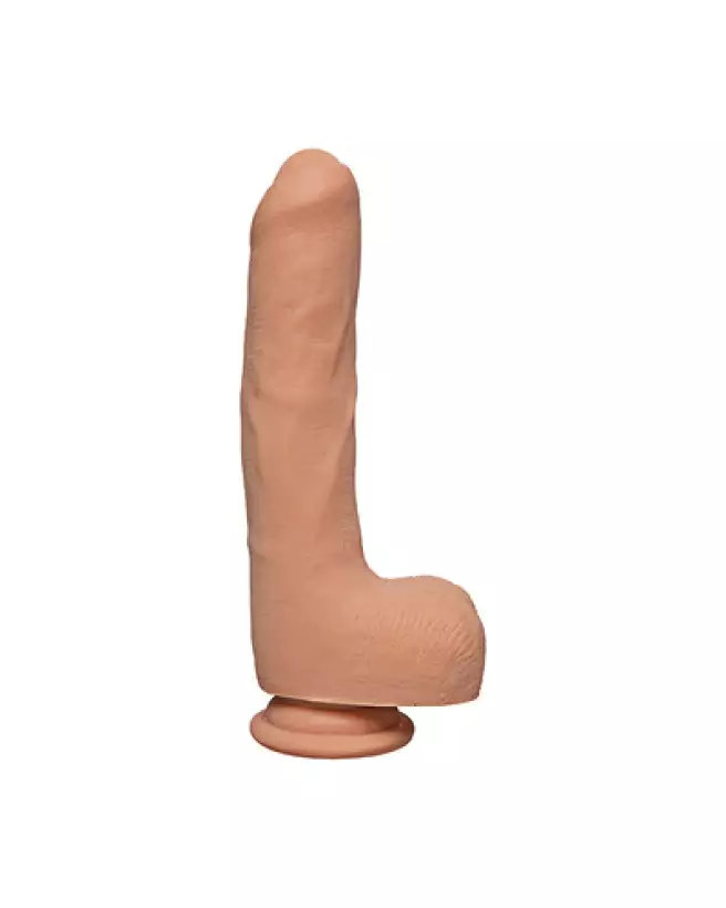Dildo réaliste Uncut D Doc Johnson avec testicules en ULTRASKYN, 22 cm-1