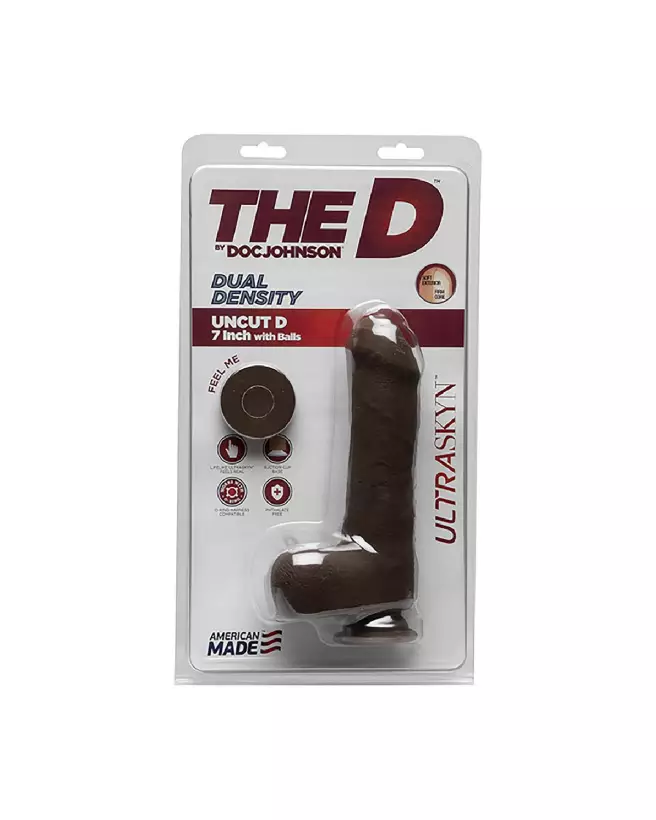 Image du dildo réaliste Uncut D de Doc Johnson en ULTRASKYN avec testicules, 18 cm-2