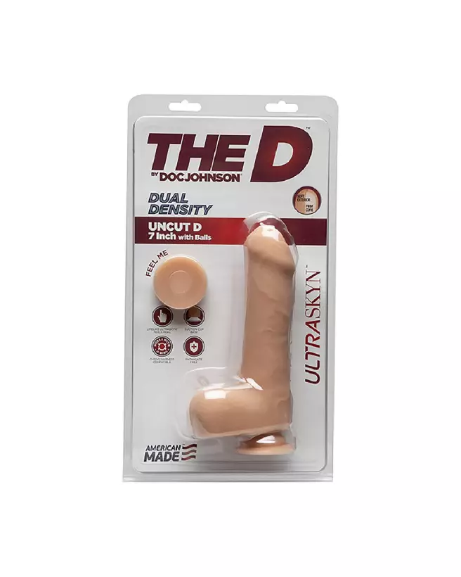 Dildo réaliste Doc Johnson Uncut D en ULTRASKYN avec testicules-3