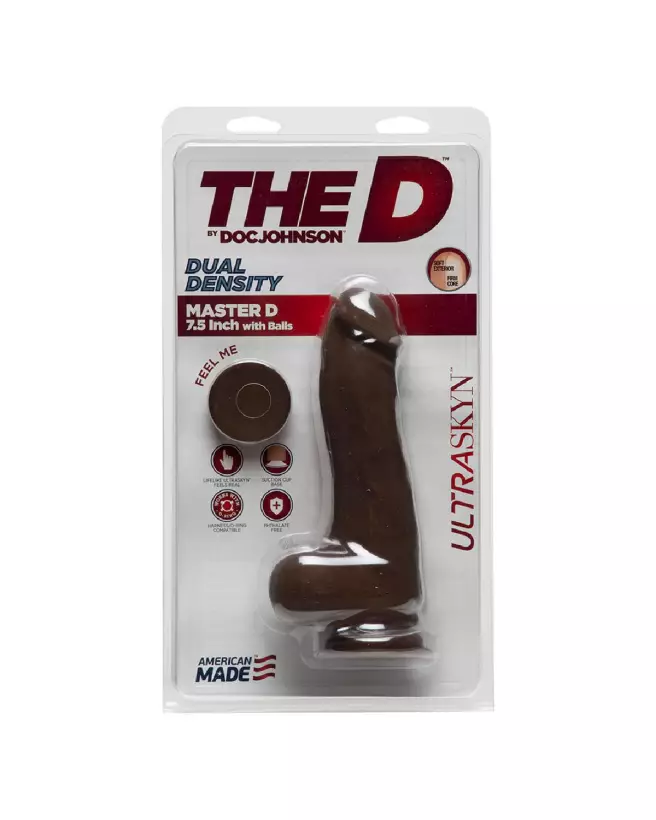 Master D Realistic ULTRASKYN Dildo with Balls par Doc Johnson - Sextoy Réaliste 19 cm-2