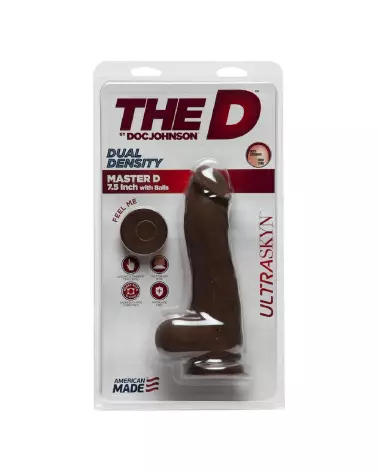 Master D Realistic ULTRASKYN Dildo with Balls par Doc Johnson - Sextoy Réaliste 19 cm-3