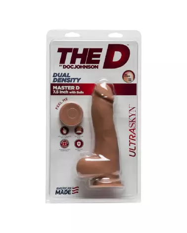 Dildo réaliste Master D ULTRASKYN avec testicules de Doc Johnson 19 cm-2