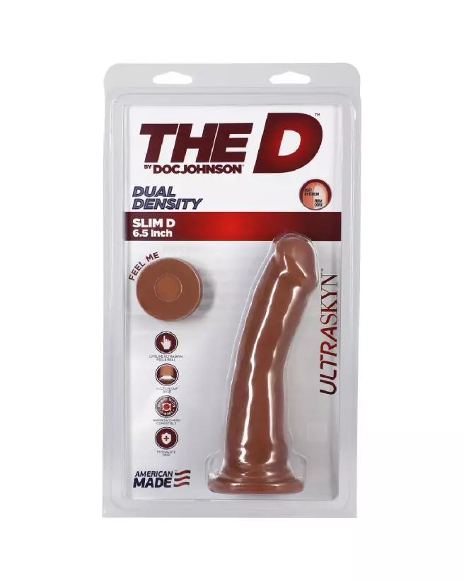 Image du Slim D Realistic ULTRASKYN Dildo 15 cm par Doc Johnson, sextoy ultra-réaliste-2