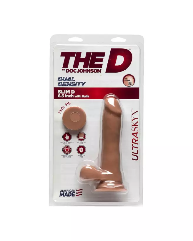 Image Slim D Doc Johnson - Dildo réaliste ULTRASKYN avec testicules 6 pouces-2