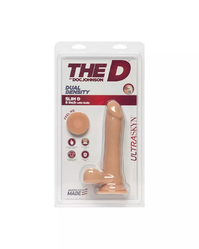Image du Slim D Realistic ULTRASKYN Dildo with Balls de Doc Johnson - Sextoy réaliste de 15 cm-2