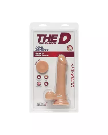 Image du Slim D Realistic ULTRASKYN Dildo with Balls de Doc Johnson - Sextoy réaliste de 15 cm-2