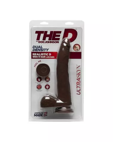 Dildo réaliste ULTRASKYN D Slim avec testicules de Doc Johnson-2