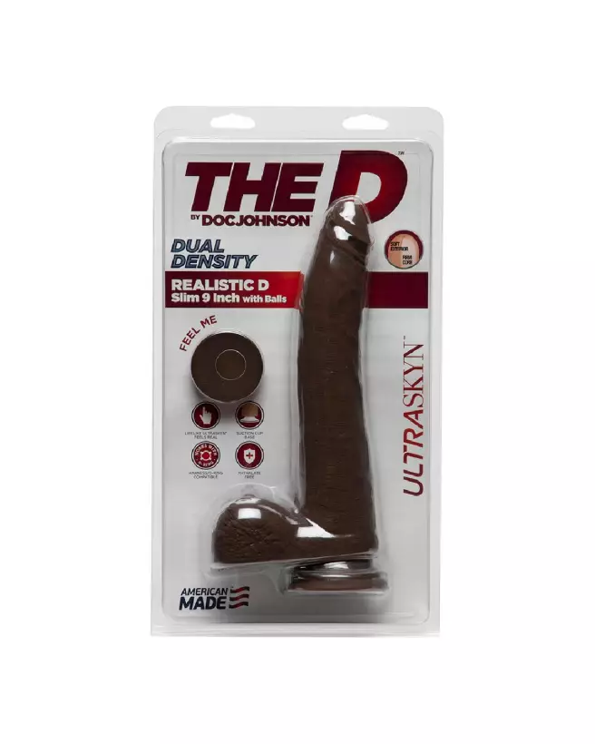 Dildo réaliste ULTRASKYN D Slim avec testicules de Doc Johnson-3