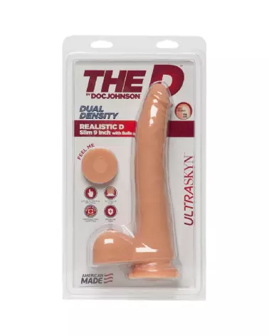 Dildo réaliste ULTRASKYN D Slim avec testicules de Doc Johnson-3