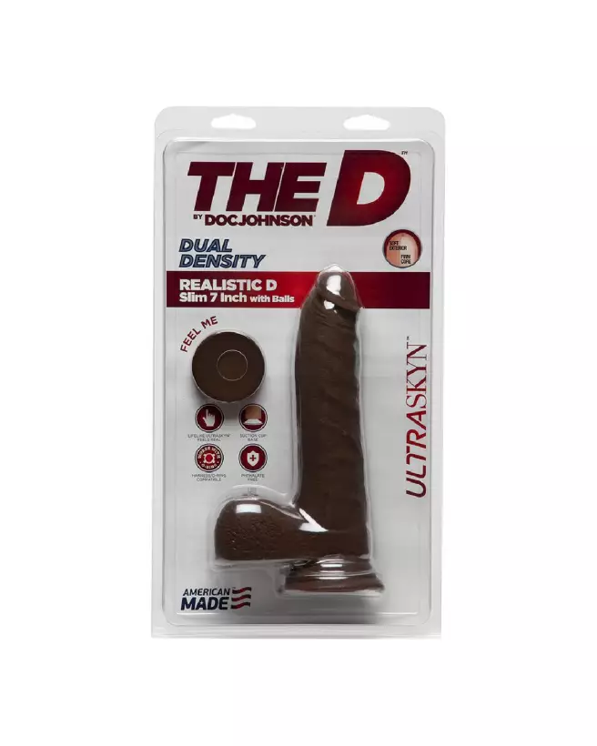 Dildo réaliste D Slim ULTRASKYN de Doc Johnson avec testicules-3