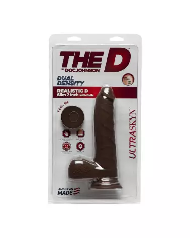 Dildo réaliste D Slim ULTRASKYN de Doc Johnson avec testicules-3