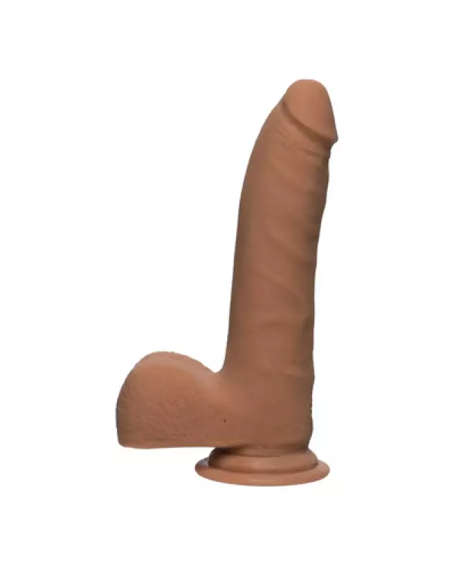 Dildo réaliste ULTRASKYN D Slim de Doc Johnson avec testicules-1
