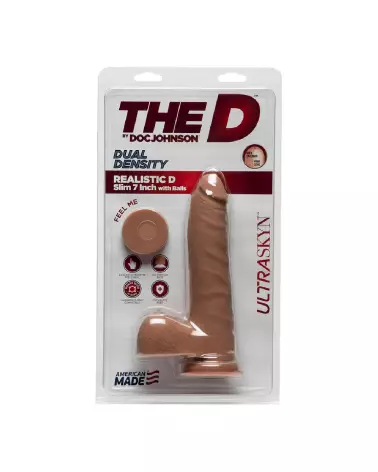 Dildo réaliste ULTRASKYN D Slim de Doc Johnson avec testicules-2