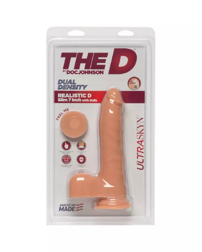 Image du Dildo Réaliste D Slim ULTRASKYN avec Testicules de Doc Johnson 7 pouces-2