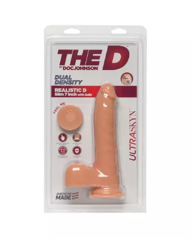 Image du Dildo Réaliste D Slim ULTRASKYN avec Testicules de Doc Johnson 7 pouces-3