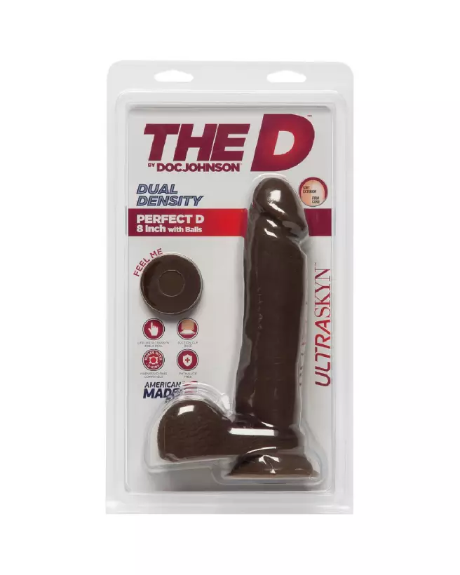Dildo réaliste Perfect D ULTRASKYN de Doc Johnson avec testicules 20 cm-3