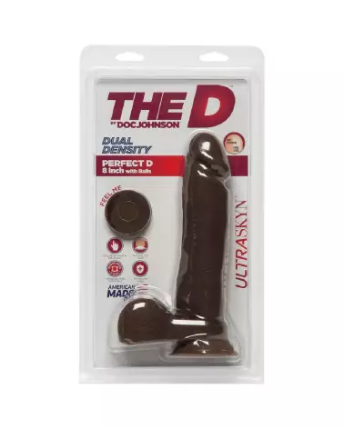 Dildo réaliste Perfect D ULTRASKYN de Doc Johnson avec testicules 20 cm-3