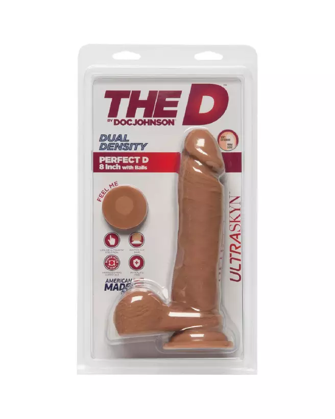 Image du Perfect D ULTRASKYN 8 pouces de Doc Johnson avec testicules réalistes-2