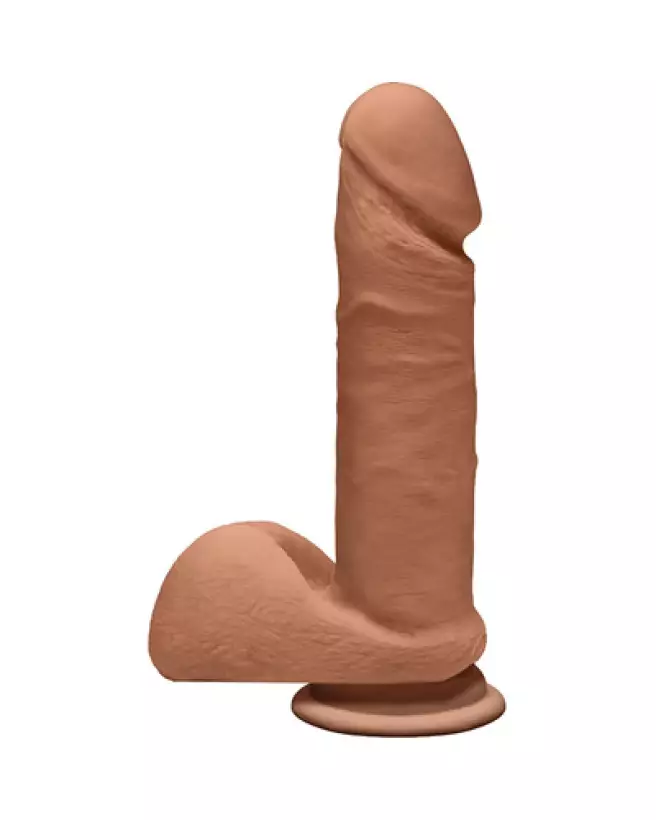 Dildo réaliste Perfect D Doc Johnson en ULTRASKYN avec testicules, 18 cm-1