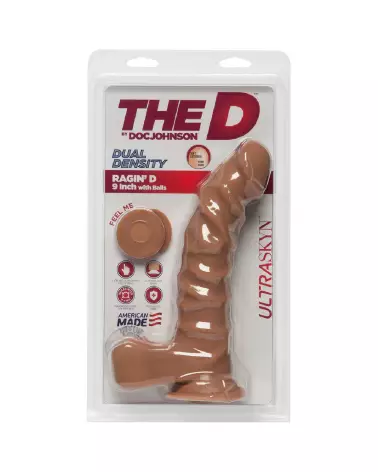 Dildo réaliste Ragin' D ULTRASKYN avec testicules par Doc Johnson-2