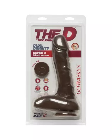 Dildo réaliste ULTRASKYN Super D avec testicules de Doc Johnson 9 pouces 22 cm-2