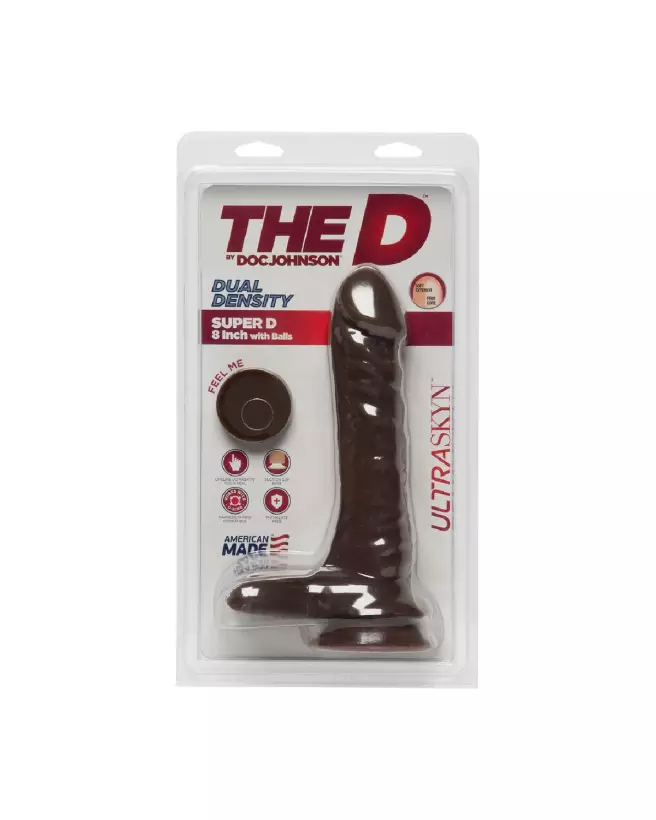Image du Super D with Balls ULTRASKYN 8 pouces par Doc Johnson, sextoy réaliste de haute qualité-3