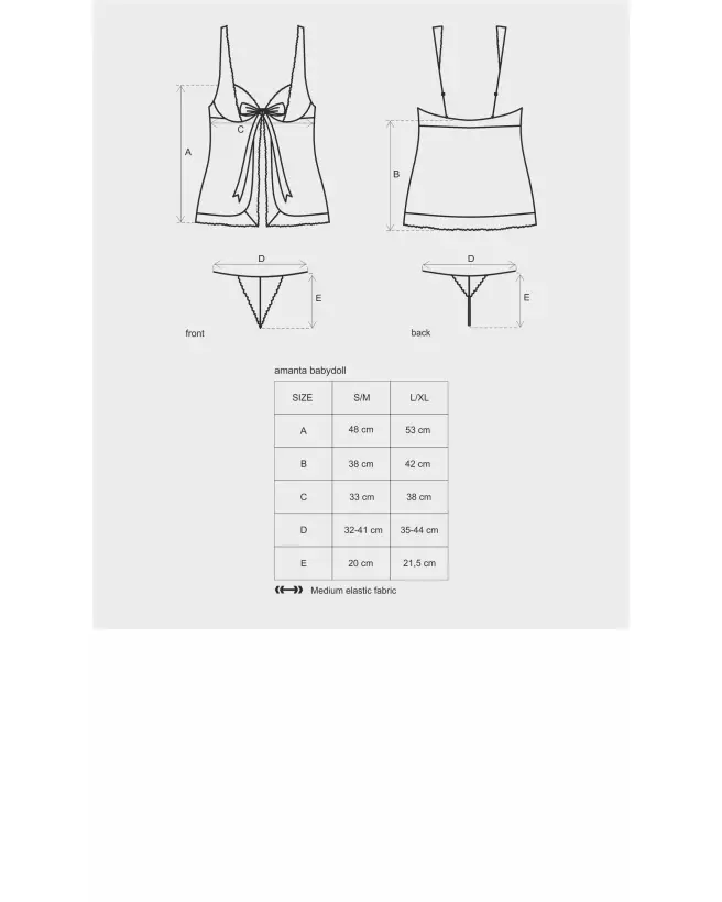 Babydoll Amanta noir et turquoise par Obsessive, lingerie élégante et séduisante-3