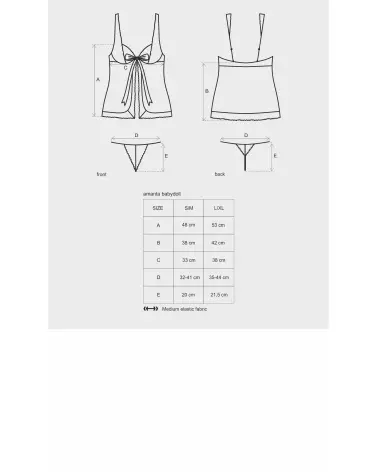 Babydoll Amanta noir et turquoise par Obsessive, lingerie élégante et séduisante-3