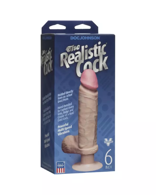 Image du dildo vibrant Realistic Cock ULTRASKYN par Doc Johnson, sextoy réaliste et ergonomique-2