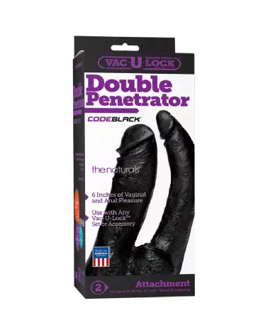 Double Dildo Code Black de Doc Johnson pour stimulation anale et vaginale-3