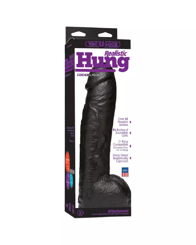 Image du Realistic Dildo CodeBlack 12"/30 cm de Doc Johnson - Sextoy Réaliste Haut de Gamme-3