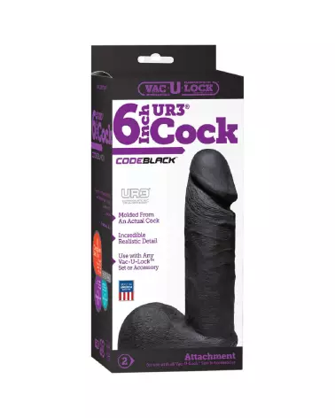 Image du Dildo CodeBlack ULTRASKYN 6 pouces par Doc Johnson - Sextoy Réaliste-2