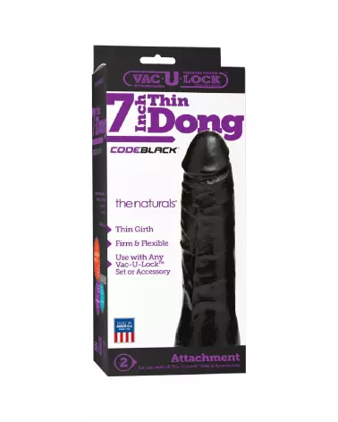 Image du Thin Dildo CodeBlack 18 cm par Doc Johnson, sextoy réaliste et détaillé-2