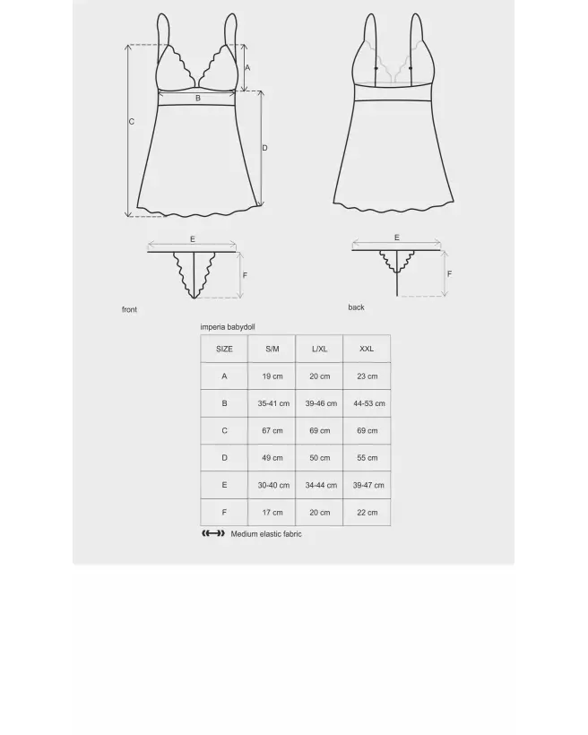 Imperia Babydoll Noir Obsessive, Lingerie Élégante et Sensuelle-4